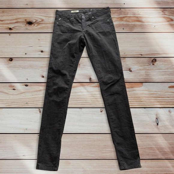 AG Adriano Goldschmied Houndstooth Corduroy Skinny Size 27 - Picture 1 of 10
